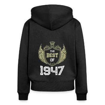 1947 best of - Women's Premium Organic Zip Hoodie - black - Back - Julia (174cm)