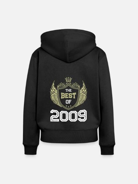 2009 best of - Frauen Premium Bio Zip Hoodie - Schwarz