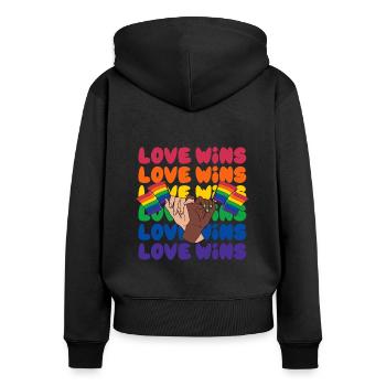 LGBTQ Love Wins Human Right Rainbow - Frauen Premium Bio Zip Hoodie - Schwarz - Hinten - Julia (174cm)