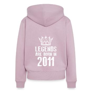 2011 legends born in - Women's Premium Organic Zip Hoodie - dusky pink - Back - Julia (174cm)