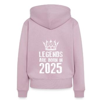 Légendes 2025 nées en - Sweat à capuche zippé Premium bio Femme - rose poudré - Dos - Julia (174cm)