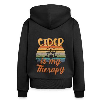 Cider is my Therapy / Cider - Women's Premium Organic Zip Hoodie - black - Back - Julia (174cm)
