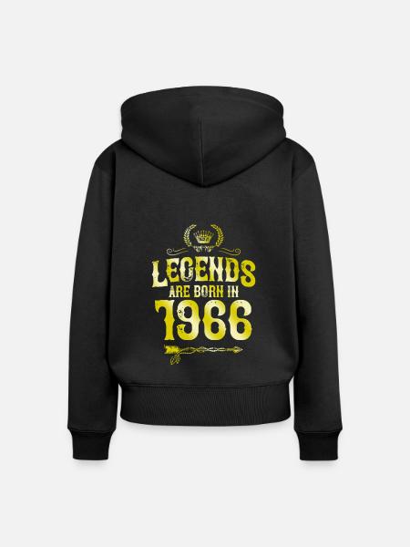 1966 legends born in - Frauen Premium Bio Zip Hoodie - Schwarz