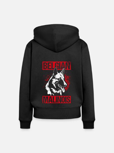 Belgian Malinois Hunde - Frauen Premium Bio Zip Hoodie - Schwarz