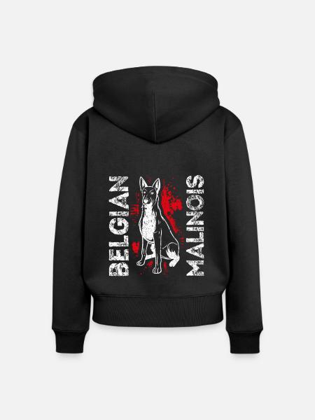 Belgian Malinois Hunde - Frauen Premium Bio Zip Hoodie - Schwarz