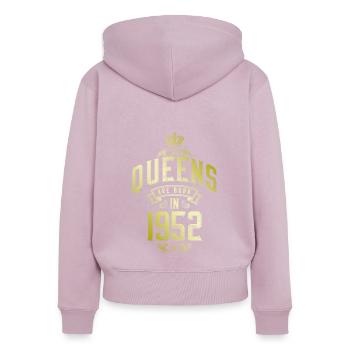 Queens born in 1952 - Frauen Premium Bio Zip Hoodie - Altrosa - Hinten - Julia (174cm)