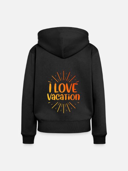 Ich liebe Urlaub - Frauen Premium Bio Zip Hoodie - Schwarz