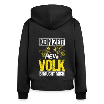 Imker Bienen - Keine Zeit mein Volk braucht mich G - Frauen Premium Bio Zip Hoodie - Schwarz - Hinten - Julia (174cm)