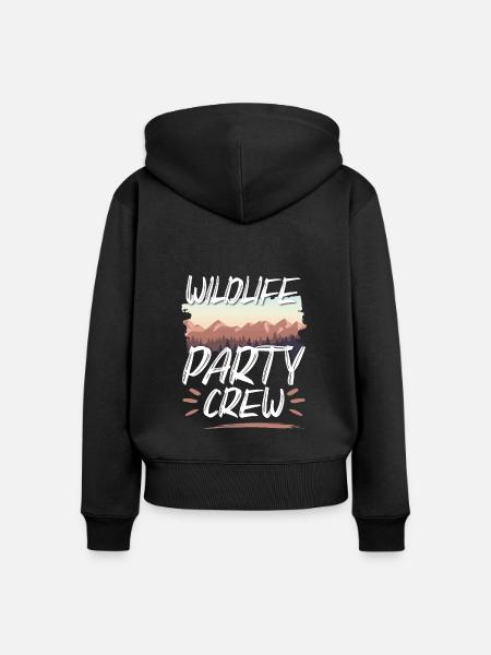 Wildlife Party Crew - Frauen Premium Bio Zip Hoodie - Schwarz