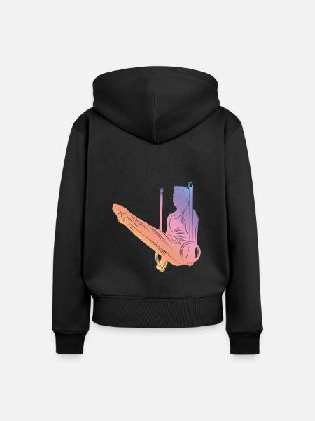 Gymnastics Silhouette - Frauen Premium Bio Zip Hoodie - Schwarz