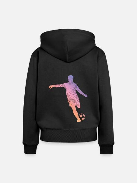 Fußball Silhouette - Frauen Premium Bio Zip Hoodie - Schwarz