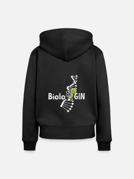 BioloGIN Gin Liebhaberin - Frauen Premium Bio Zip Hoodie - Schwarz