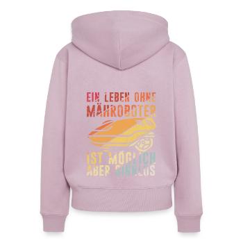 Mähroboter Garten Rasenroboter Mäher Gärtner Mähen - Frauen Premium Bio Zip Hoodie - Altrosa - Hinten - Julia (174cm)