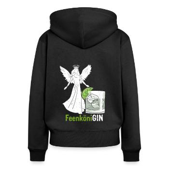 GIN FeenköniGIN - Geschenk für Gin Verkostungen Wa - Frauen Premium Bio Zip Hoodie - Schwarz - Hinten - Julia (174cm)