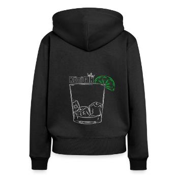 KöniGIN - Geschenk für Gin Liebhaberin Damen Gin - Frauen Premium Bio Zip Hoodie - Schwarz - Hinten - Julia (174cm)