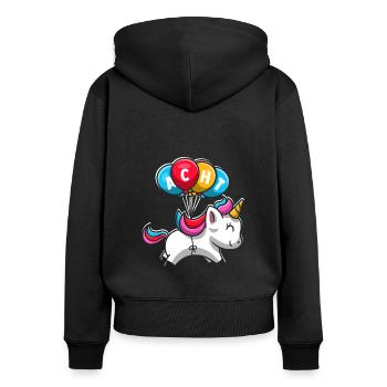 8. Geburtstag Reiterin Geschenk Pferde Fan 8 Jahre - Frauen Premium Bio Zip Hoodie - Schwarz - Hinten - Julia (174cm)
