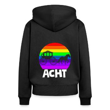 8. Geburtstag Reiterin Geschenk Pferde Fan 8 Jahre - Frauen Premium Bio Zip Hoodie - Schwarz - Hinten - Julia (174cm)