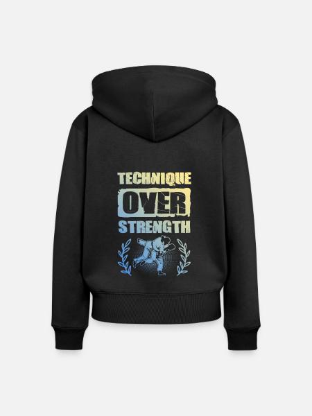 Wrestling ringen - Frauen Premium Bio Zip Hoodie - Schwarz