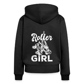 Rollschuhe Roller Girl Roller Skates Rollschuh Shi - Frauen Premium Bio Zip Hoodie - Schwarz - Hinten - Julia (174cm)