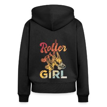 Rollschuhe Roller Girl Roller Skates Rollschuh Shi - Frauen Premium Bio Zip Hoodie - Schwarz - Hinten - Julia (174cm)