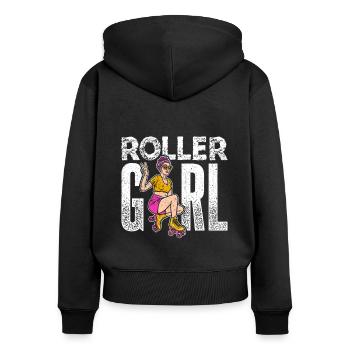 Rollschuhe Roller Girl Roller Skates Rollschuh Shi - Frauen Premium Bio Zip Hoodie - Schwarz - Hinten - Julia (174cm)