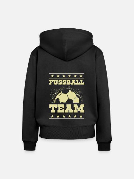 Fussball Team - Frauen Premium Bio Zip Hoodie - Schwarz