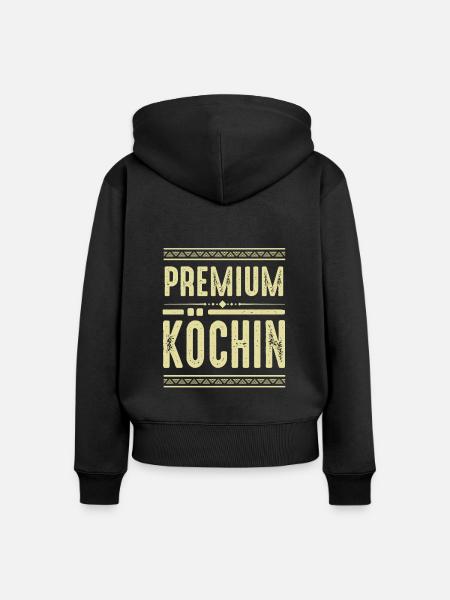 Premium Köchin - Frauen Premium Bio Zip Hoodie - Schwarz
