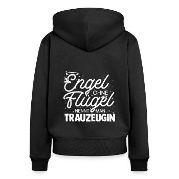 Junggesellinnenabschied Brautjungfer Hochzeit Team - Frauen Premium Bio Zip Hoodie - Schwarz - Hinten - Julia (174cm)
