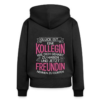 Kollegin Geschenk Arbeit Job Kolleginnen Spruch - Frauen Premium Bio Zip Hoodie - Schwarz - Hinten - Julia (174cm)