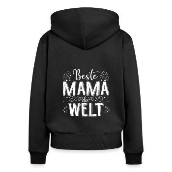 Mutter Muttertag Spruch Lieblingsmama Liebe zur Ma - Frauen Premium Bio Zip Hoodie - Schwarz - Hinten - Julia (174cm)