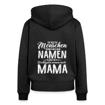 Meisten Menschen nennen mich beim Namen wichtigste - Frauen Premium Bio Zip Hoodie - Schwarz - Hinten - Julia (174cm)
