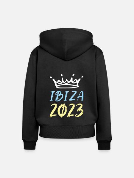 Ibiza 2023 - Frauen Premium Bio Zip Hoodie - Schwarz