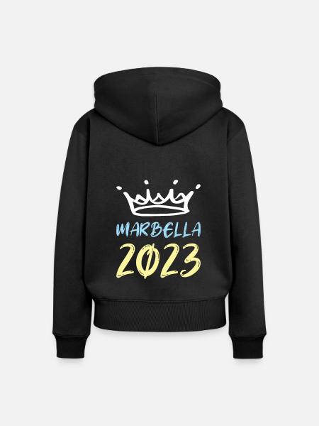 Marbella 2023 - Frauen Premium Bio Zip Hoodie - Schwarz