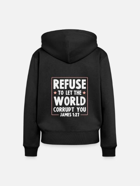 bibel verse - Frauen Premium Bio Zip Hoodie - Schwarz
