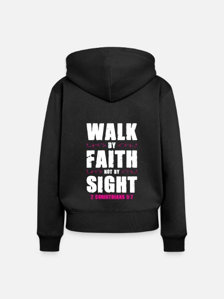 bibel vertrauen - Frauen Premium Bio Zip Hoodie - Schwarz