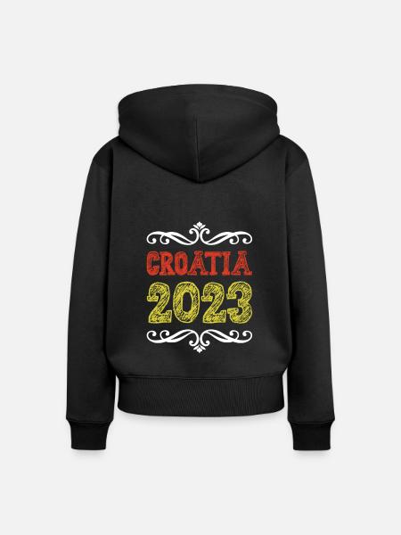 Croatia 2023 - Frauen Premium Bio Zip Hoodie - Schwarz