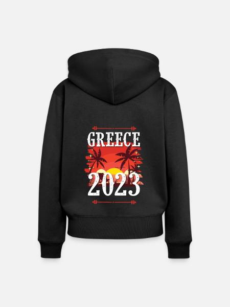 Greece 2023 - Frauen Premium Bio Zip Hoodie - Schwarz