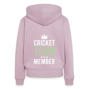 Cricket Team - Frauen Premium Bio Zip Hoodie - Altrosa - Hinten - Julia (174cm)