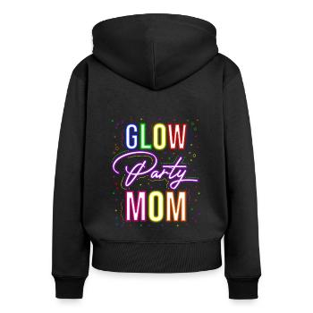 Glow Party Mom Happy Birthday Mom Outfit Gift Part - Frauen Premium Bio Zip Hoodie - Schwarz - Hinten - Julia (174cm)