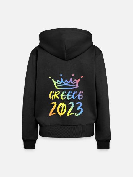 Greece 2023 - Frauen Premium Bio Zip Hoodie - Schwarz