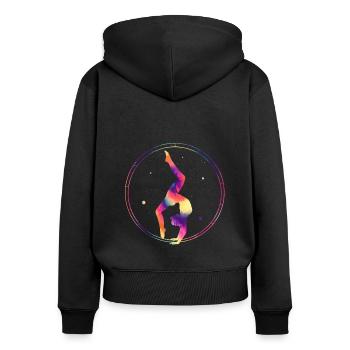 Turnen Rhönrad Gymnsatik Turntrainer Sportverein T - Frauen Premium Bio Zip Hoodie - Schwarz - Hinten - Julia (174cm)