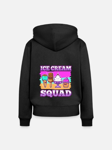 Ice cream squad - Frauen Premium Bio Zip Hoodie - Schwarz