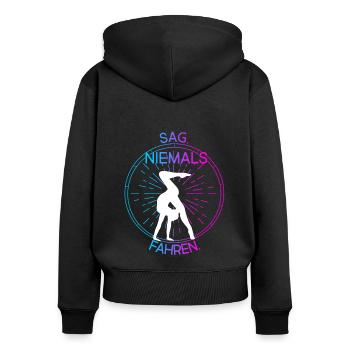 Turnen Rhönrad Gymnsatik Turntrainer Sportverein T - Frauen Premium Bio Zip Hoodie - Schwarz - Hinten - Julia (174cm)