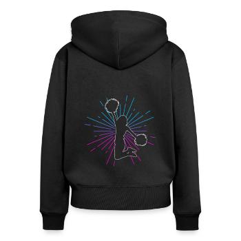 Cheerleader Cheerleading Design Sport Pompons Chee - Frauen Premium Bio Zip Hoodie - Schwarz - Hinten - Julia (174cm)