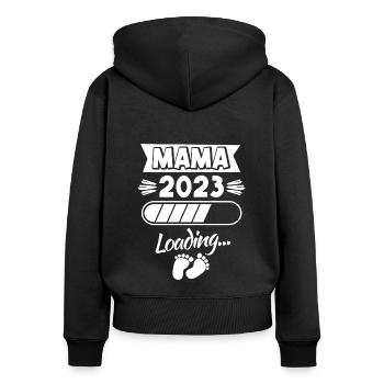 Mom 2023 Loading Pregnant Baby Child Pregnant - Women's Premium Organic Zip Hoodie - black - Back - Julia (174cm)