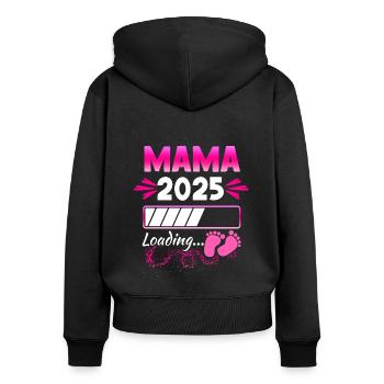 Mom 2025 Loading Pregnant Baby Child Pregnant - Women's Premium Organic Zip Hoodie - black - Back - Julia (174cm)
