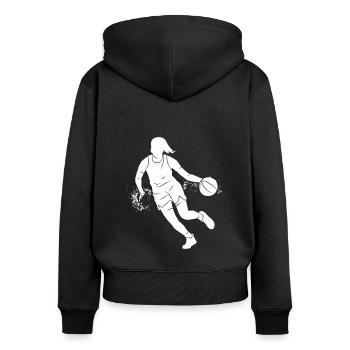 Dunking Basketball Player Team Basketball Player - Women's Premium Organic Zip Hoodie - black - Back - Julia (174cm)