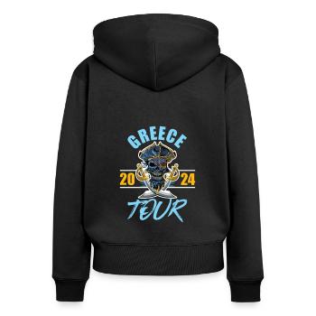 Grèce 2024 Skeleton - Sweat à capuche zippé Premium bio Femme - noir - Dos - Julia (174cm)