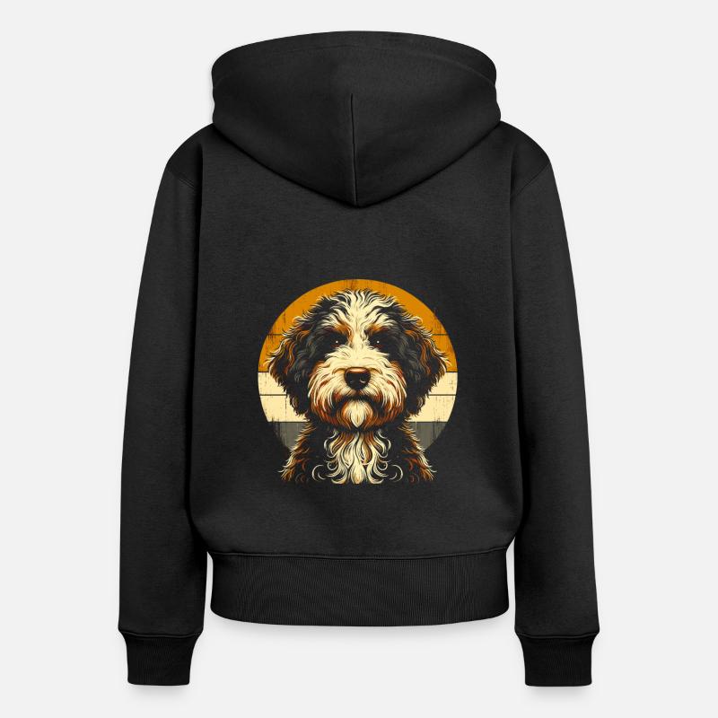 Bernedoodle Chien - Sweat à capuche zippé Premium bio Femme - noir