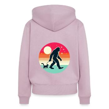 Bigfoot Katze Lustige Bilder - Frauen Premium Bio Zip Hoodie - Altrosa - Hinten - Julia (174cm)